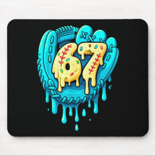 Baseball Drip 6 7 Number 67 Six Seven Meme Mens Bo Mouse Pad