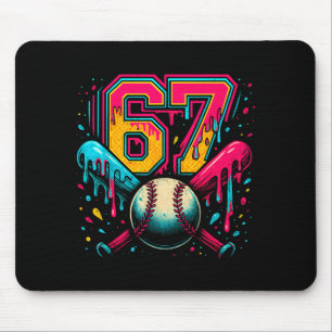 Baseball Drip 6 7 Number 67 Six Seven Meme Mens Bo Mouse Pad
