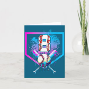 Baseball Drip 8th Birthday Home Card