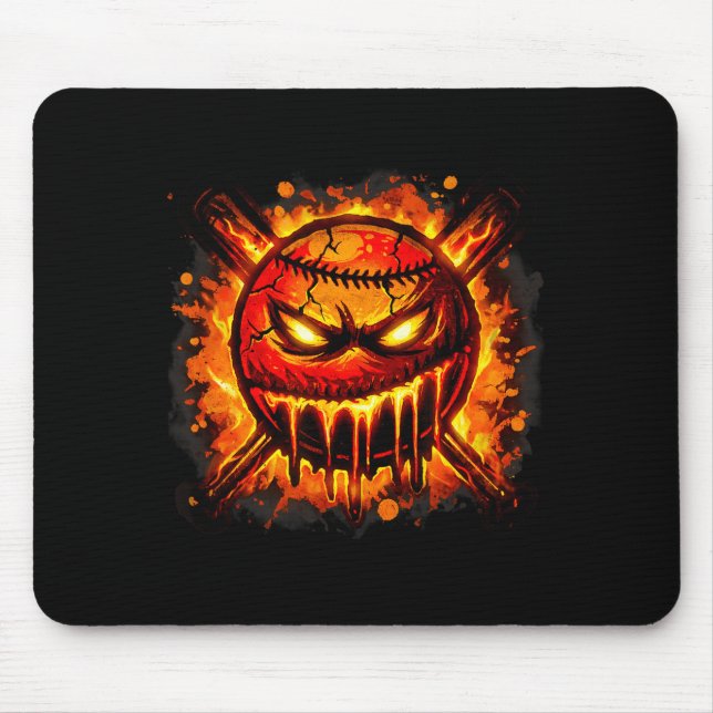 Baseball Drip Angry Lava Slime Ball Graphic  Mouse Pad (Front)