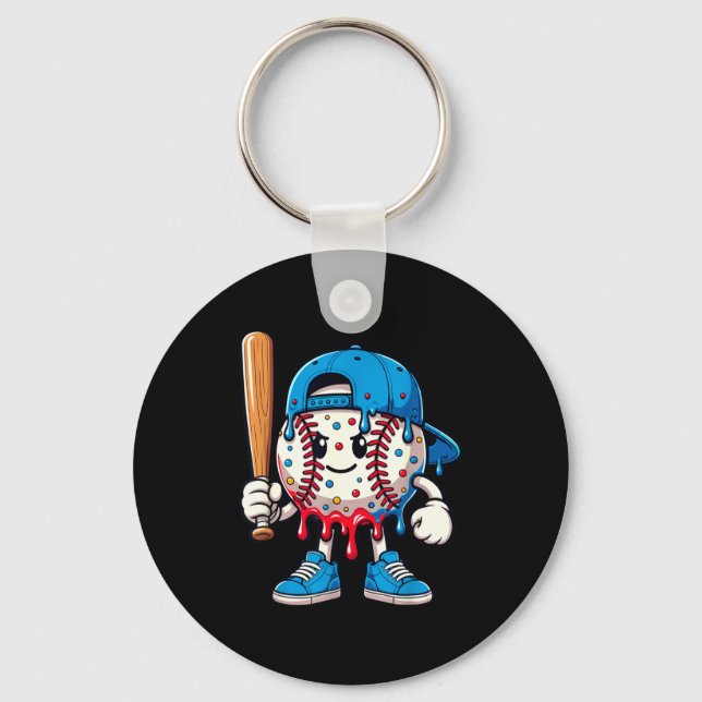 Baseball Drip Baseball Life Style 101 Apparel Yout Key Ring (Front)
