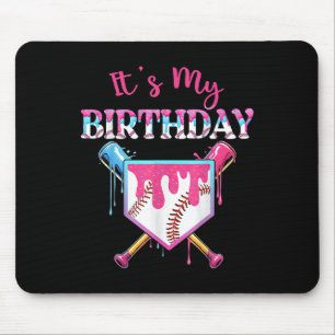 Baseball Drip Birthday Girl Funny Birthday Home Pl Mouse Pad