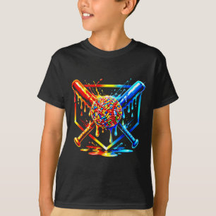Baseball drip boy Baseball ice Cream Kids Lover T-Shirt