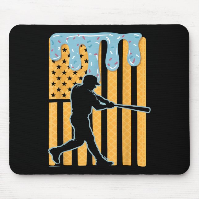 Baseball Drip Boys Dripping Ice Cream Baseball Ame Mouse Pad (Front)