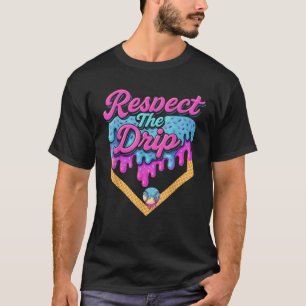 Baseball Drip Boys Home Plate Ice Cream Respect T-Shirt