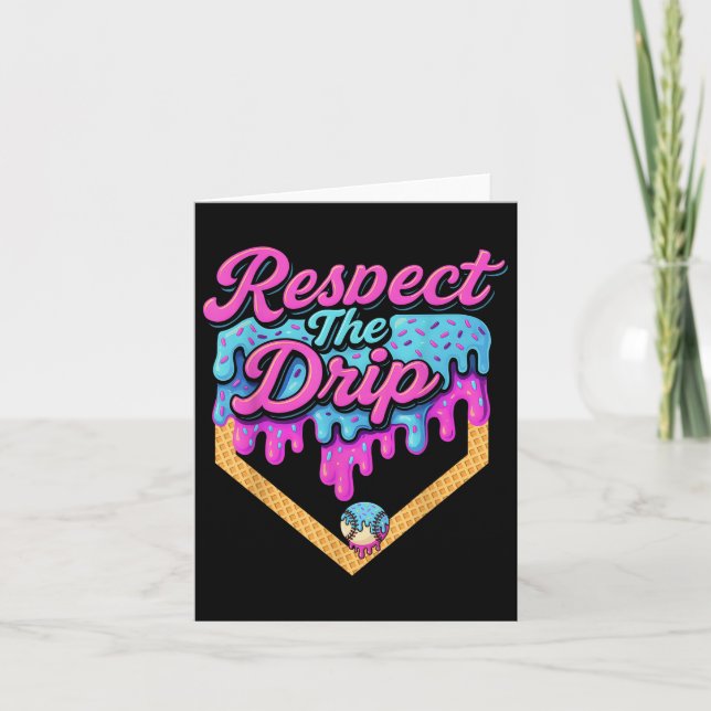 Baseball Drip Boys Home Plate Ice Cream Respect Th Card (Front)