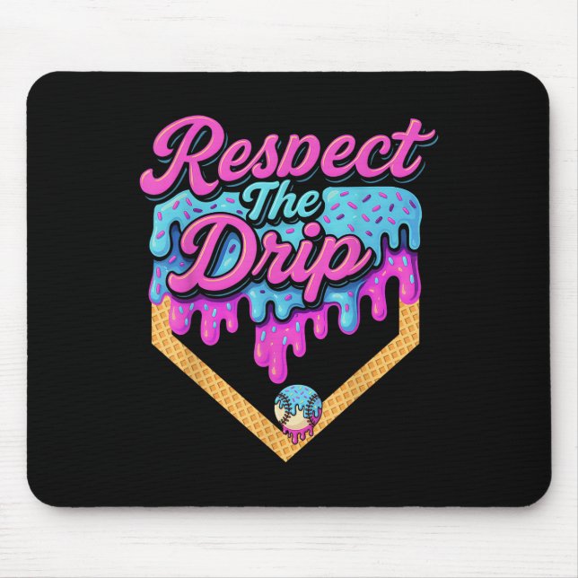Baseball Drip Boys Home Plate Ice Cream Respect Th Mouse Pad (Front)