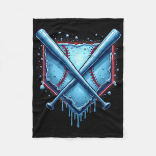 Baseball Drip Boys Home Plate Ice Respect The Drip Fleece Blanket