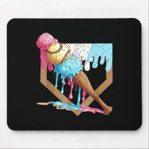 Baseball Drip For Boys Home Plate Ice Cream Drip Y Mouse Pad