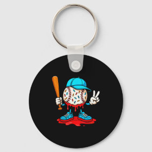Baseball Drip For Boys Ice Cream Drip Baseball Key Ring