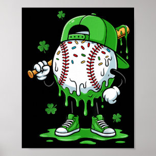 Baseball Drip For Boys Ice Cream Drip Baseball Pla Poster