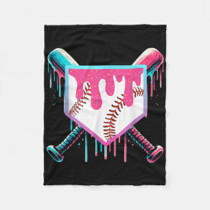 Baseball Drip For Boys Ice Cream Drip Youth Boys B Fleece Blanket