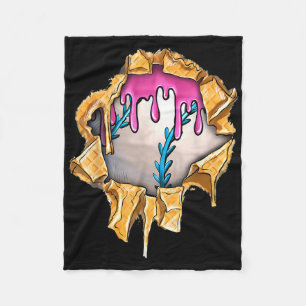 Baseball Drip For Boys Ice Cream Drip Youth Boys B Fleece Blanket