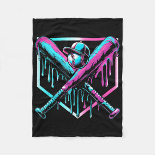 Baseball Drip For Boys Ice Cream Drip Youth Boys B Fleece Blanket
