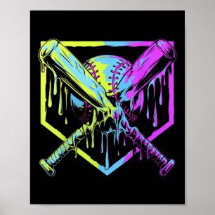 Baseball Drip For Boys Ice Cream Drip Youth Boys B Poster