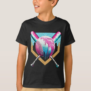 Baseball Drip For Boys Ice Cream Drip Youth Boys B T-Shirt