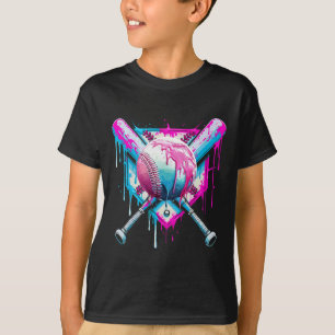 Baseball Drip For Boys Ice Cream Drip Youth Funny  T-Shirt