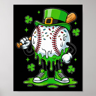 Baseball Drip For Boys Ice Cream Drip Youth St Pat Poster