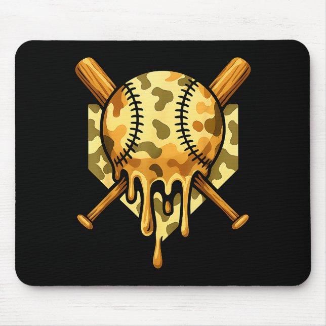 Baseball Drip For Boys Ice Cream Dripng Boys Baseb Mouse Pad (Front)