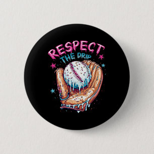 Baseball Drip For Boys Ice Cream Respect The Drip  6 Cm Round Badge