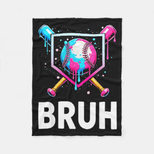 Baseball Drip Funny Bruh Ice Cream Dripng Matching Fleece Blanket
