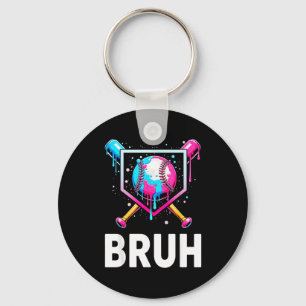 Baseball Drip Funny Bruh Ice Cream Dripng Matching Key Ring
