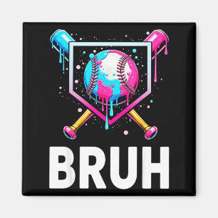 Baseball Drip Funny Bruh Ice Cream Dripng Matching Magnet