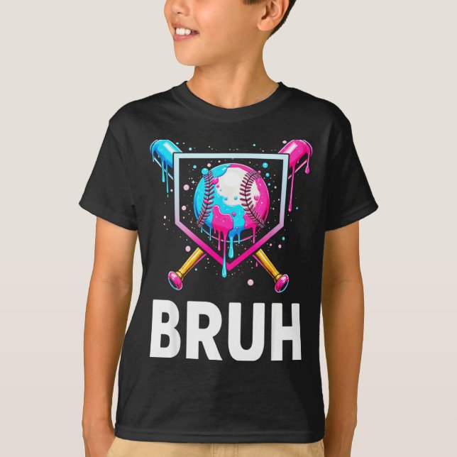 Baseball Drip Funny Bruh Ice Cream Dripng Matching T-Shirt (Front)