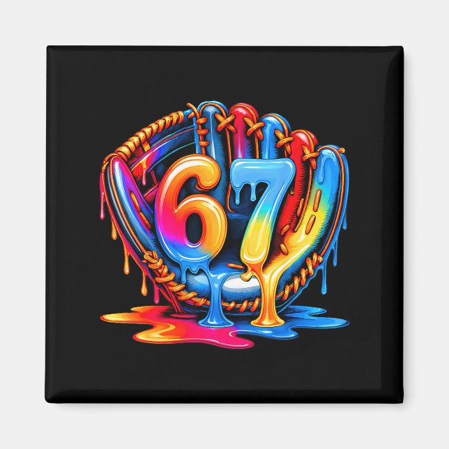 Baseball Drip Ice Cream 67 Baseball Lifestyle 101  Magnet (Front)