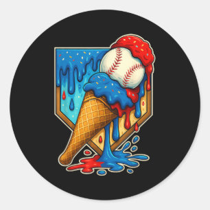 Baseball Drip Ice Cream 6 7 Number 67 Six Seven Me Classic Round Sticker