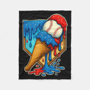 Baseball Drip Ice Cream 6 7 Number 67 Six Seven Me Fleece Blanket
