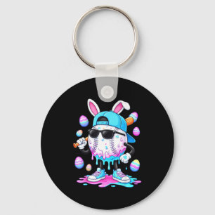 Baseball drip ice cream apparel youth boy happy key ring
