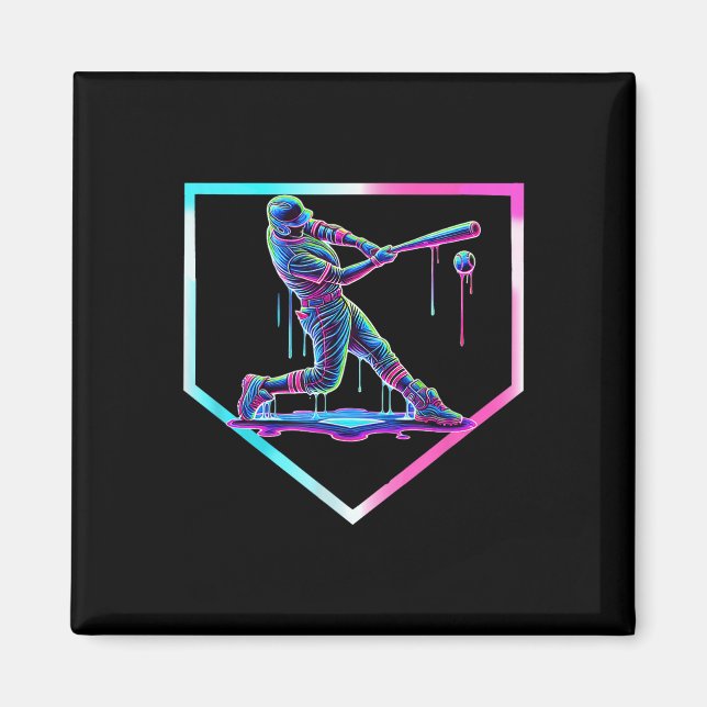 Baseball Drip Ice Cream Baseball Home Plate Boys B Magnet (Front)