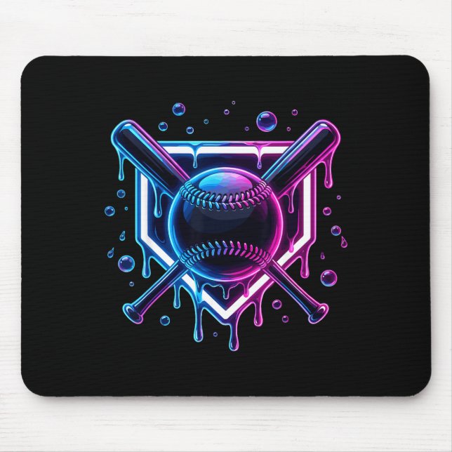 Baseball Drip Ice Cream Bat Kids  Mouse Pad (Front)