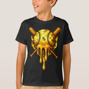 Baseball Drip Ice Cream Camo Cool Design  T-Shirt