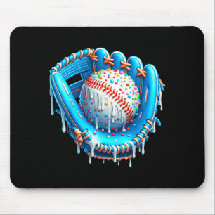 Baseball Drip Ice Cream Glove With Sprinkles Ball  Mouse Pad