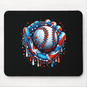 Baseball Drip Ice Cream Sprinkles Baseball Glove 4 Mouse Pad