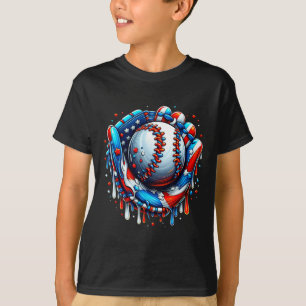 Baseball Drip Ice Cream Sprinkles Baseball Glove 4 T-Shirt