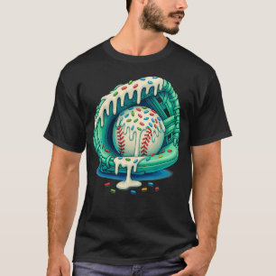 Baseball Drip Ice Cream Sprinkles Mint Baseball T-Shirt