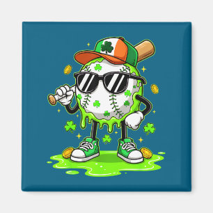 Baseball drip ice cream st patrick’s day for youth magnet