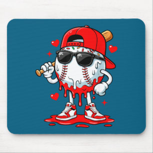 Baseball drip ice cream sunglasses boys youth kids mouse pad