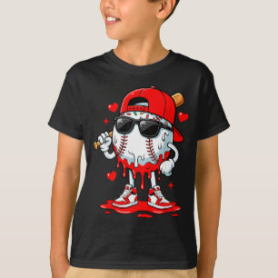 Baseball Drip Ice Cream Sungles Boys Youth Kids Va T-Shirt