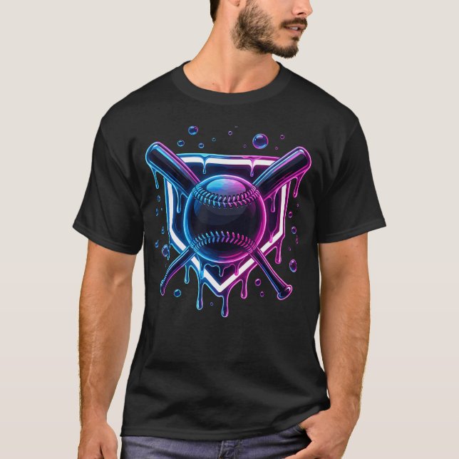 Baseball Drip Ice Cream T-Shirt (Front)