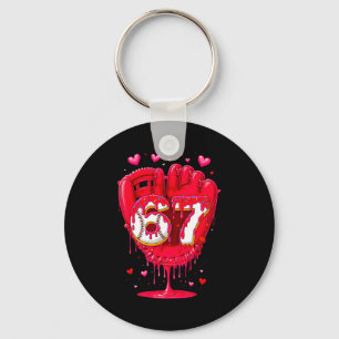 Baseball Drip Ice Cream Valentine Youth Boys Girls Key Ring