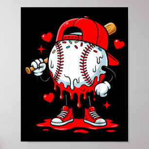 Baseball Drip Icecream Apparel Youth Boy Valentine Poster