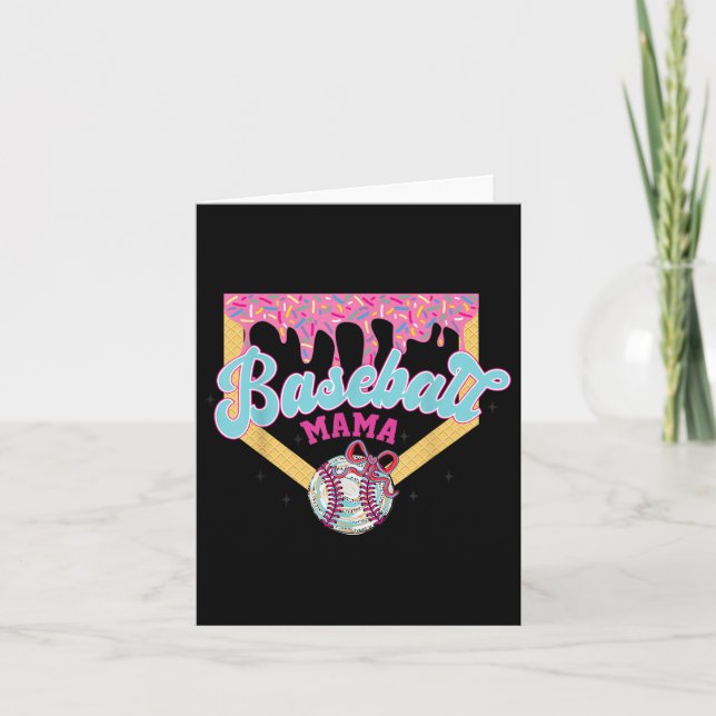Baseball Drip Mama Ice Cream Drip Kids Boys Baseba Card (Front)