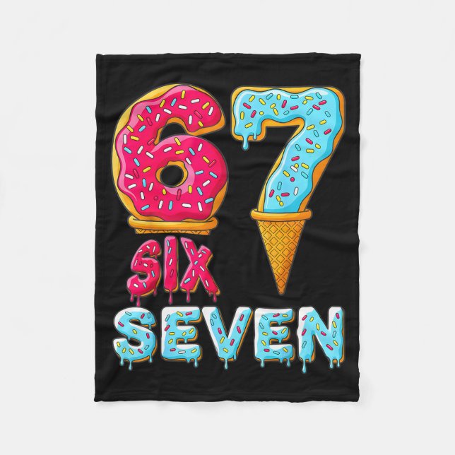 Baseball Drip Number 67 Player 67 Meme Ice Cream D Fleece Blanket (Front)