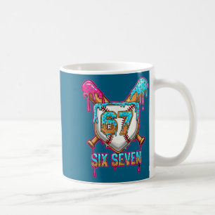 Baseball Drip Number 67 Player 6-7 Six Seven Meme  Coffee Mug