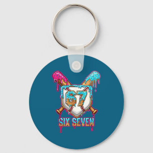Baseball Drip Number 67 Player 6-7 Six Seven Meme Key Ring