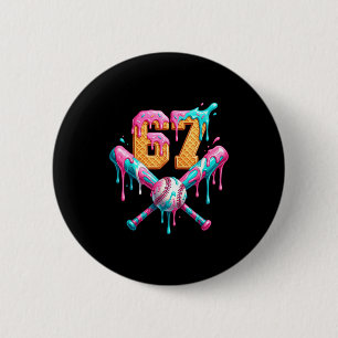 Baseball Drip Number 67 Player 6 Cm Round Badge